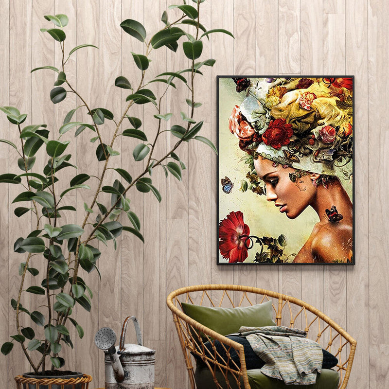 Elegant Women Oil Paint By Numbers Kits Canvas Picture Wall Art DIY (B711)