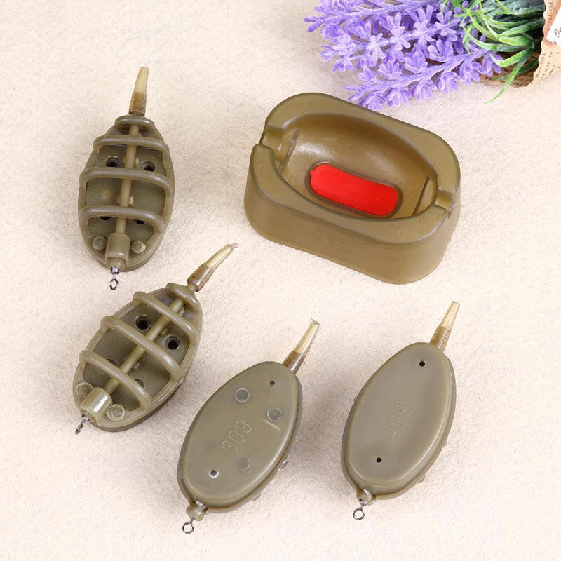 Inline Method Carp Fishing Feeder 4 Feeders Mould Set(30g/40g/50g/60g)