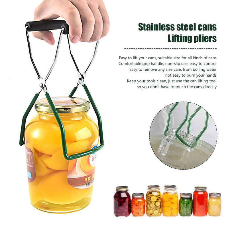 Canning Kit, Canning Jar Lifter with Grip, Anti-Scald Clip, 6pcs (Green)