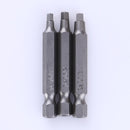 3pcs 50mm 1/4 Inch Metal Magnetic Square Head Screwdriver Bits Hand Tools