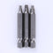 3pcs 50mm 1/4 Inch Metal Magnetic Square Head Screwdriver Bits Hand Tools
