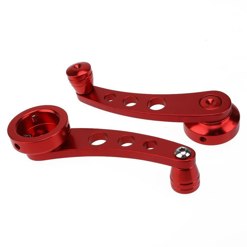 2pcs Aluminum Alloy Car Window Handle Winder Riser Replacement(Red)