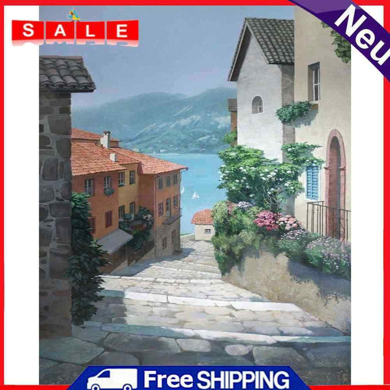 40x50cm Alley Frameless Picture Oil Paint By Numbers Hand Painted Picture Kit