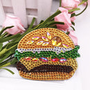 4pcs DIY Full Drill Diamond Burger Fries Food Embroidery Fridge Magnets