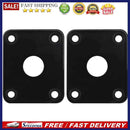 2pcs Guitar Output Jack Socket Square Plates for LP Guitar Bass (Black)