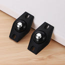 4x Adhesive Casters Pulley Rollers for Cabinet Trash Can Wheel Box (Black)