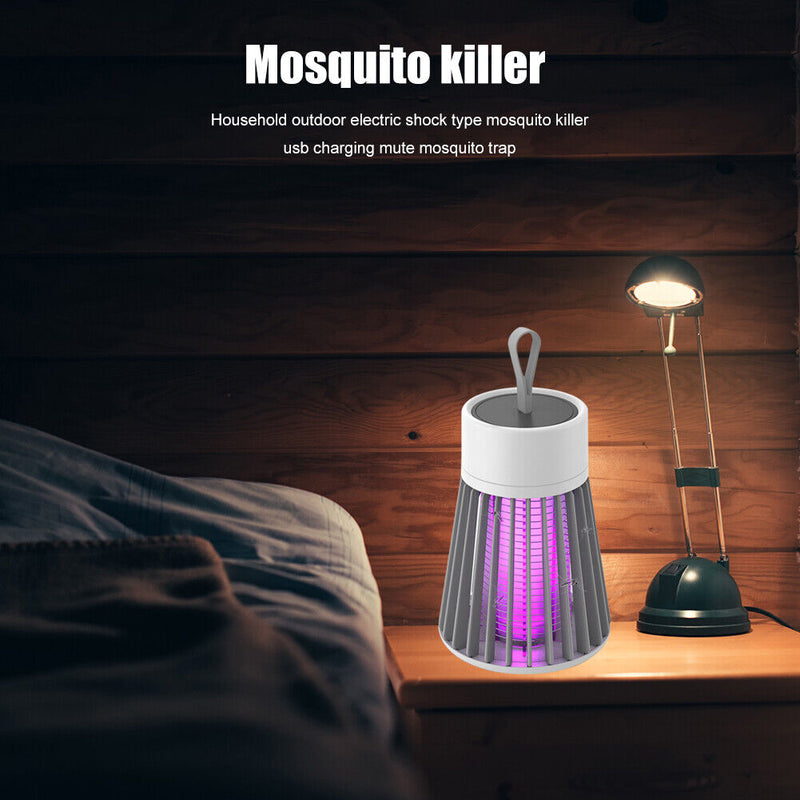 Electric Mosquito Killer Lamp LED Light Home Fly Bug Insect Trap (USB Grey)