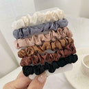 6pcs Elastic Hair Bands Silk Satin Scrunchie Hair Ties Set Rope Holder H5F5