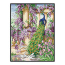 Full Embroidery DIY Canvas Stamped 11CT Cross Stitch Peafowl Flower Kit