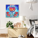 5D Wine Glass Sunset Diamond Painting Partial Special Shaped Wall Decor