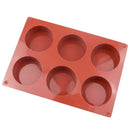 Silicone 6-Cavity Baking Mold Round Shape Chocolate Muffin Mousse Cake DIY Mould