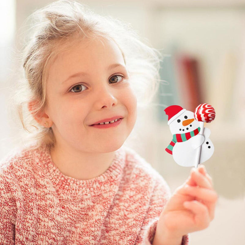 50X Christmas Party Lollipop Clip-Kids Gift Lollipop Decorative Christmas Cards#