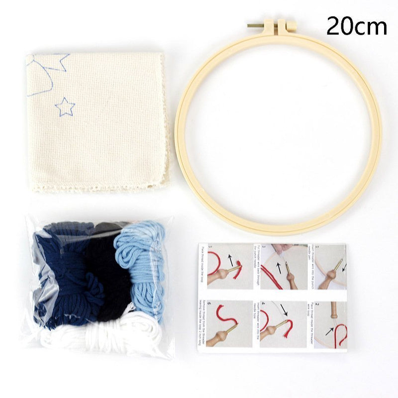 DIY Crafts Poke Embroidery Kit Embroidery Hoop Needle Punch Cross Stitch Kit