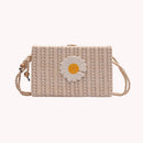 Fashion Straw Camera Bag Daisy Women Small Square Crossbody Ladies Messenger Bag
