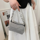 Women Rhinestones Shoulder Bag Diamond Elegant Cylinder Chain Messenger Handbag