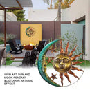 Metal Moon Sun Hanging Pendant Wall-mounted Art Craft Home Background Wall Decor