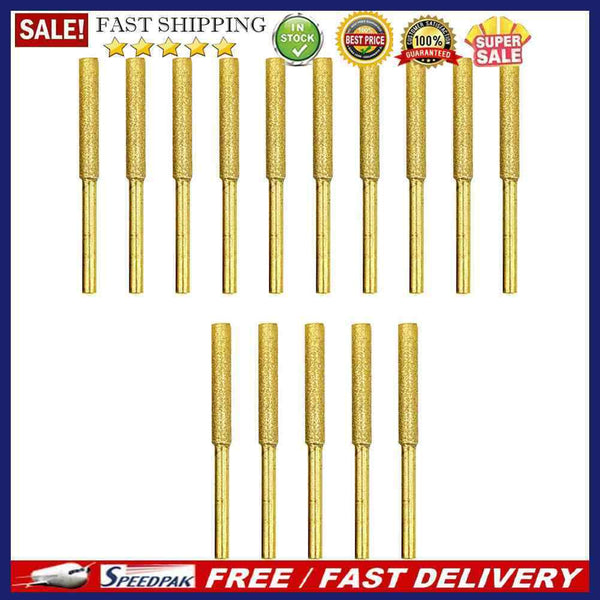 15pcs Stone File Sharpening Diamond Coated Cylindrical Burr Chainsaw Sharpe