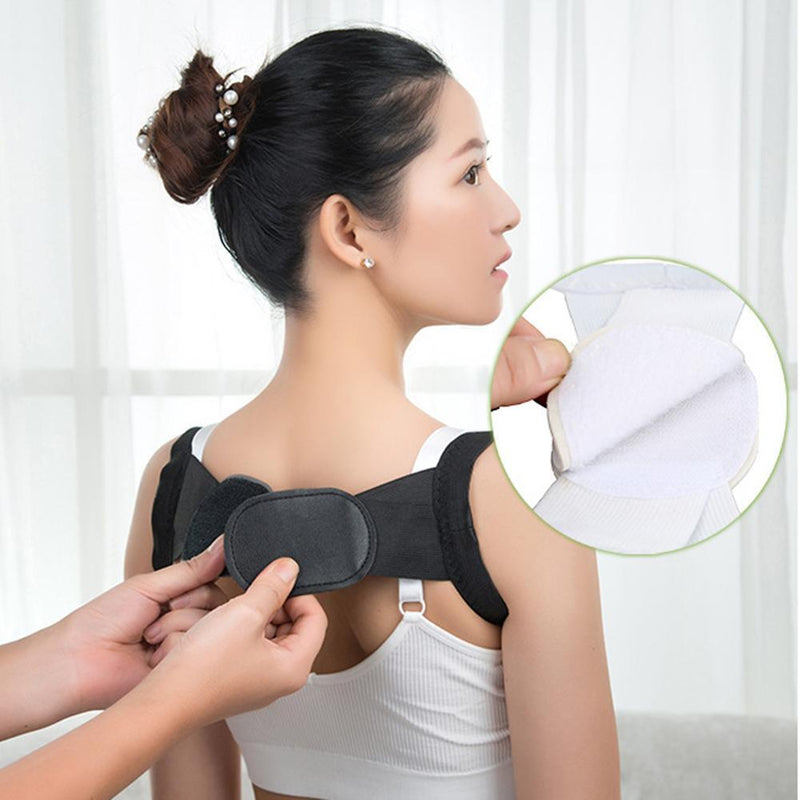 Adjustable Clavicle Posture Corrector Back Brace Lumbar Support (Black)