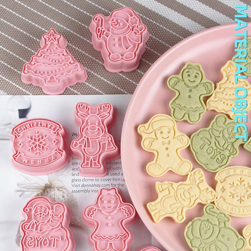 8Pcs Christmas Cookie Cutters Biscuit Mold DIY Cake Baking Tool Xmas Decoration:
