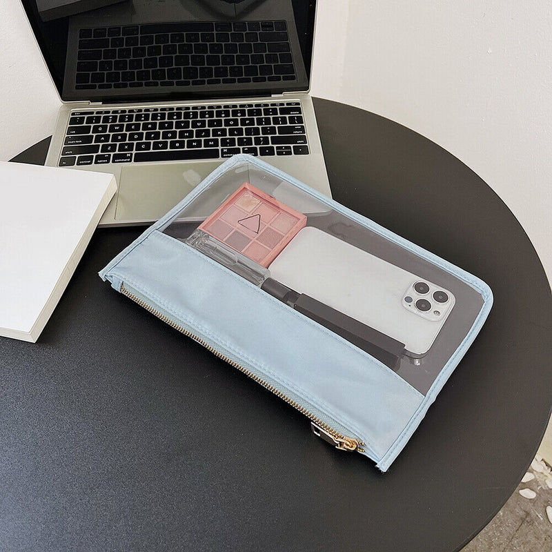 Fashion Letter Clutch Bag Transparent Cosmetic Bag PVC Zipper Clear Beauty Case