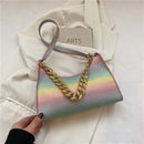 Fashion Sequin Shoulder Underarm Bags Leather Women Thick Chain Handbags Purse