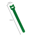 10pcs Durable Self Adhesive Cable Fastener Tape Wire Loops Strap (Green)