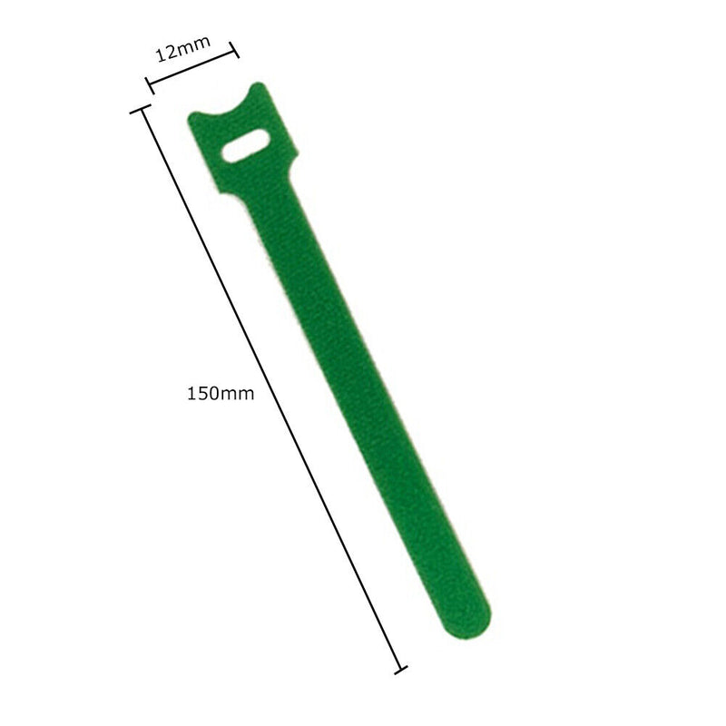 10pcs Durable Self Adhesive Cable Fastener Tape Wire Loops Strap (Green)