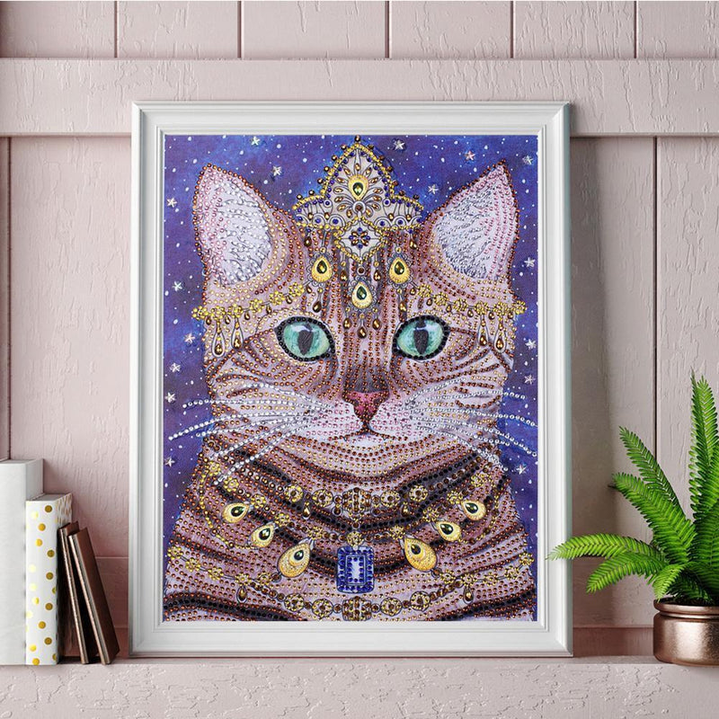 5D DIY Special Shaped Diamond Painting Noble Cat Cross Stitch Embroidery