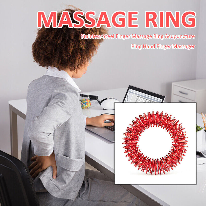 Stainless Steel Finger Massage Acupuncture Rings Hand Finger Health Care Tools