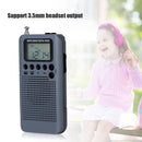HRD-104 Digital Display Pocket AM FM Radio with 40mm Driver Speaker (Grey) Newly