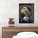 Oil Paint By Numbers Gems Owl Frameless Picture Craft Kit for Room Decoration