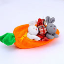 Three Rabbits Carrot Wallets Easter Plush Bunny Bag (White Grey Red) Newly
