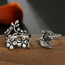 Rings Hollow Carved Flowers Knuckle Rings Set Midi Rings Set Stack Rings