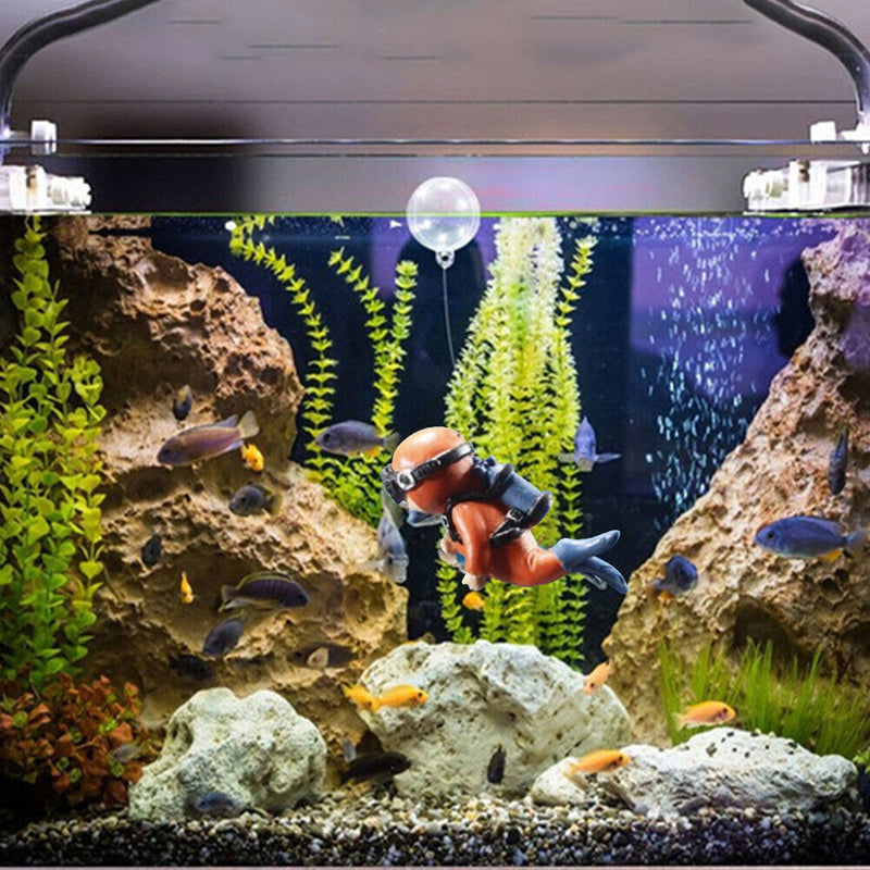 Aquarium Diver Fish Tank Underwater Ornament Aquatic Floating Landscape Decor