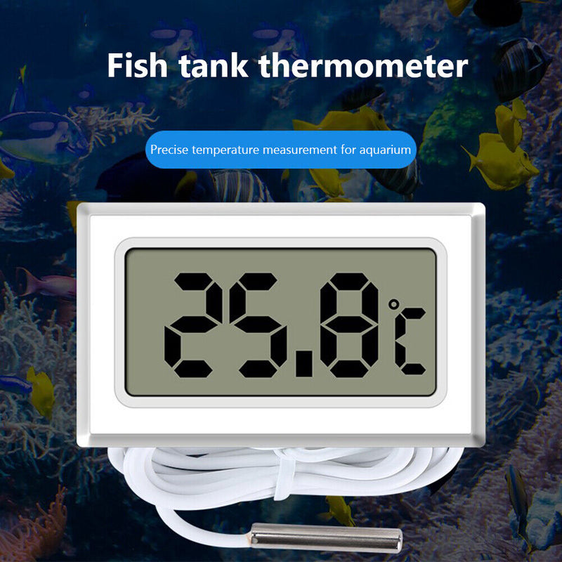 Aquarium LCD Digital Thermometer High Precision Temperature Meter (White)