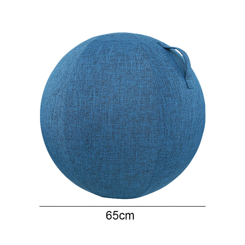 Cotton Linen Yoga Exercise Balance Ball Protective Cover (Dark Blue 65cm) Newly