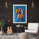 Full Embroidery Koi Fish Stamped Canvas 11CT DIY Cross Stitch Kits Decor Gifts