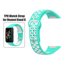 Watch Strap for HUAWEI HONOR Band 6 TPU Bracelet Wristband (Cyan White) Newly