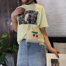 Casual Women Cherry Handmade Straw Shoulder Bag Woven Drawstring Crossbody Bag
