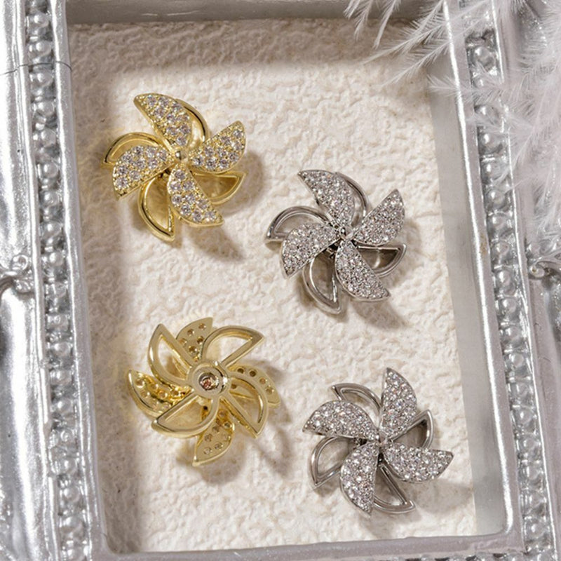 Windmill Jewelry Flash Luxury Accessories Double-layer Nail Art Decoration