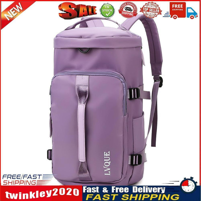 Unisex Backpack Travel Sports Compartment Gym Fitness Camping Bag (Purple) Newly