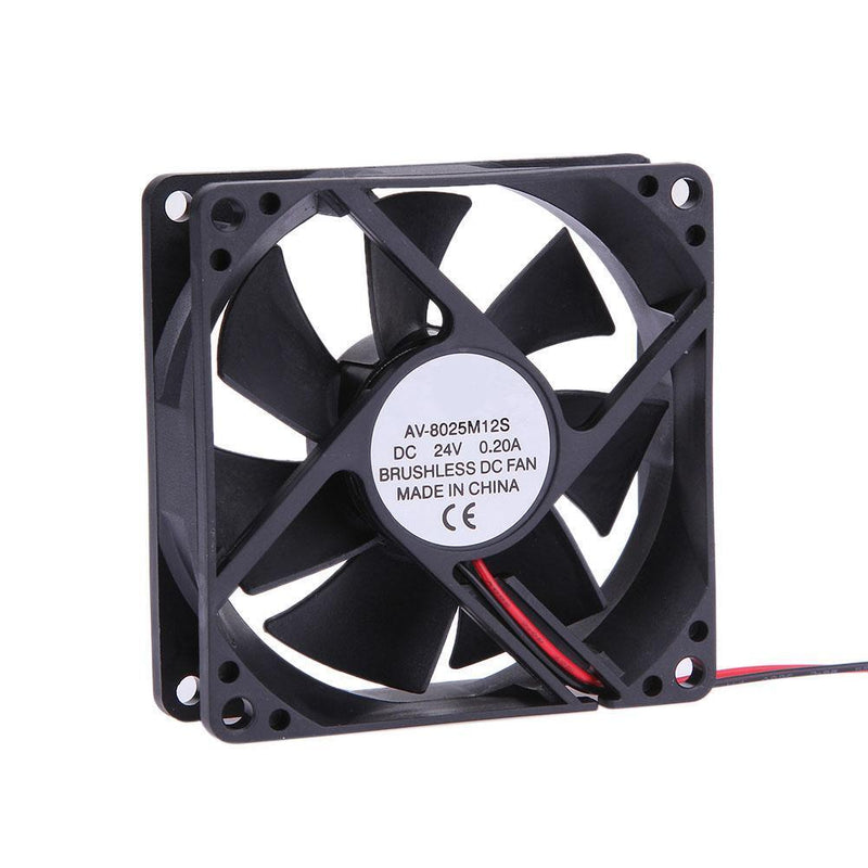 80x80x25mm 24V Brushless DC 7 Blade PC Cooler Fan Low Noise High-Sp