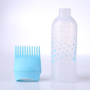 50oz Empty Hair Dye Applicator Brush Bottle Color Dispensing Comb (Blue) Newly