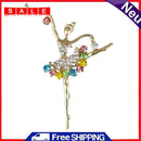 UEB Dancing Ballet Girls Ballerina Brooch Pins Clear AB Crystal Silvertone Fa