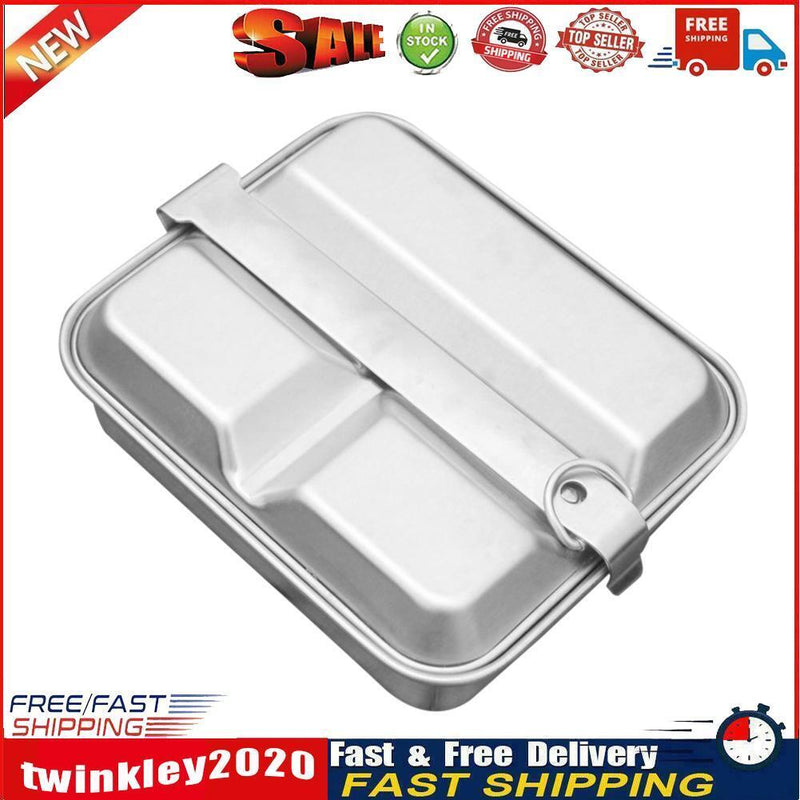 Portable Camping Lunch Box Dining Outdoor Hiking Picnic Aluminum Food Pan Newly