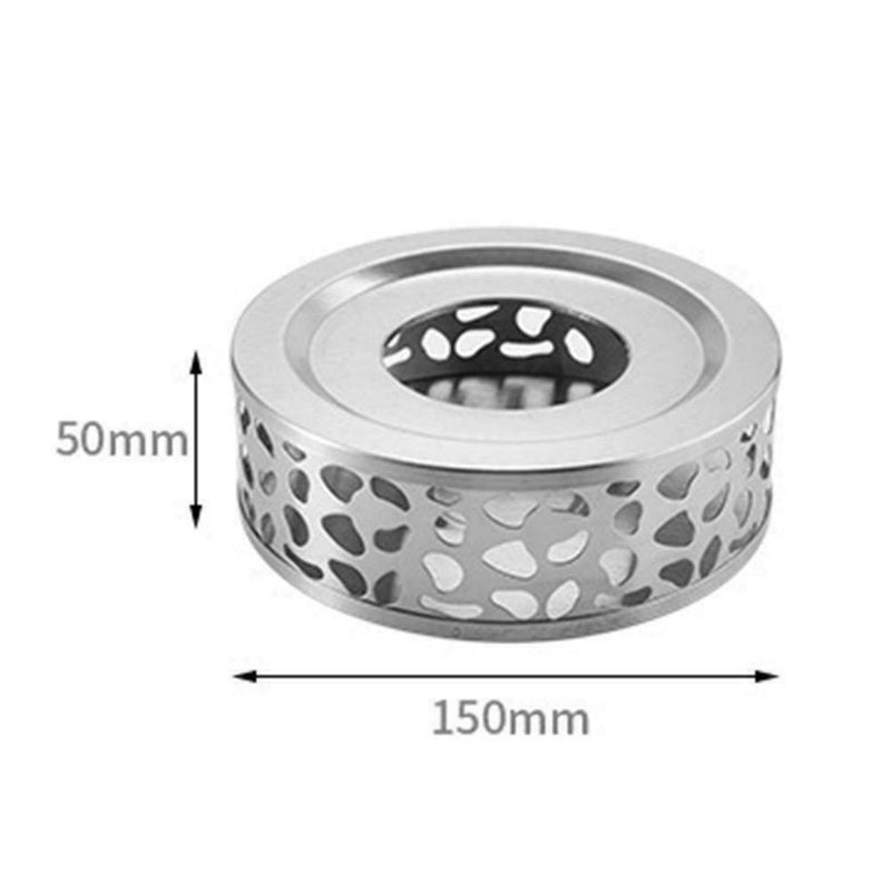 Steel Tea Warmer Teapot Round Base Candle Heater Coffee Milk15*15*5CM H8Q7