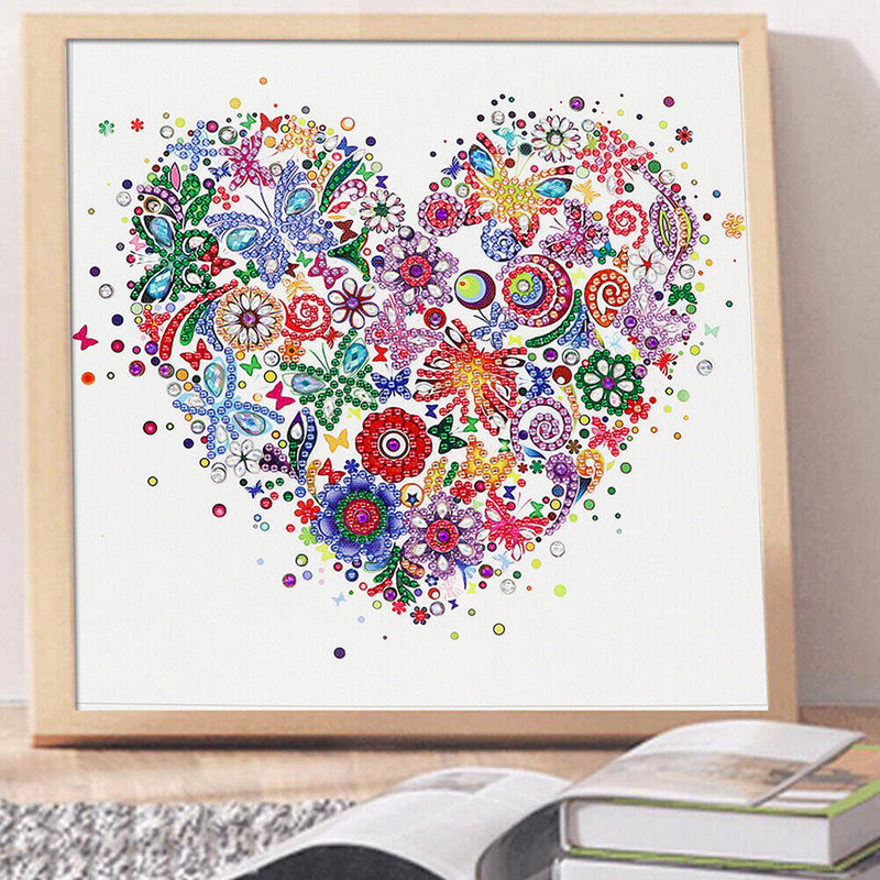 5D DIY Special Shaped Diamond Painting Heart Embroidery Mosaic Kit Home Wall Art
