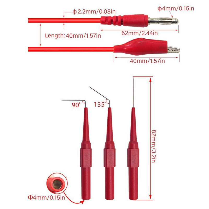 Durable Multimeter Test Lead Kit Test Probe Set U-shaped Plug Test Tools Set
