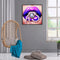 5D Diamond Painting Kit Purple Lips Full Round Drill Rhinestone DIY Mosaic