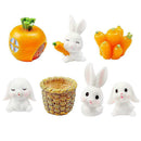 7 Pcs Mini Garden Ornaments Easter Bunny Decoration for Home Garden Yard Office